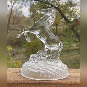 Vintage Cristal D’Arques Lead Crystal Rearing Horse - France